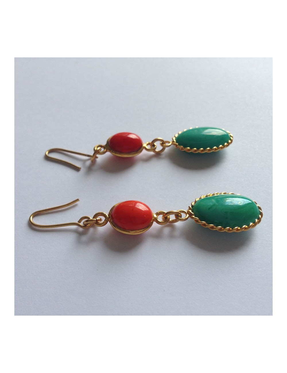 Clous pendants bicolore MARGUERITE DE VALOIS