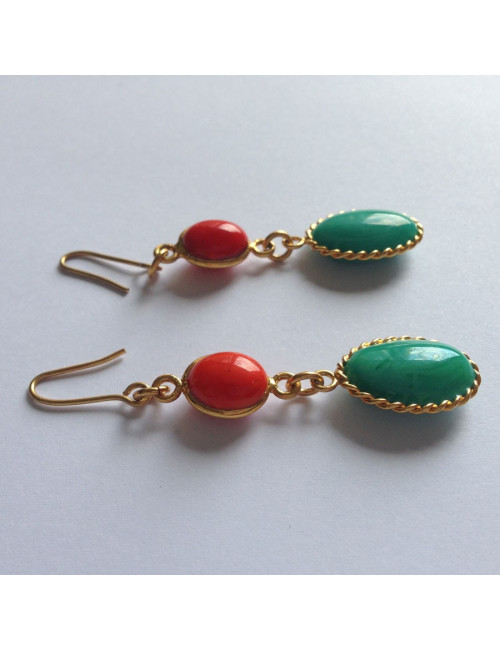 Clous pendants bicolore MARGUERITE DE VALOIS