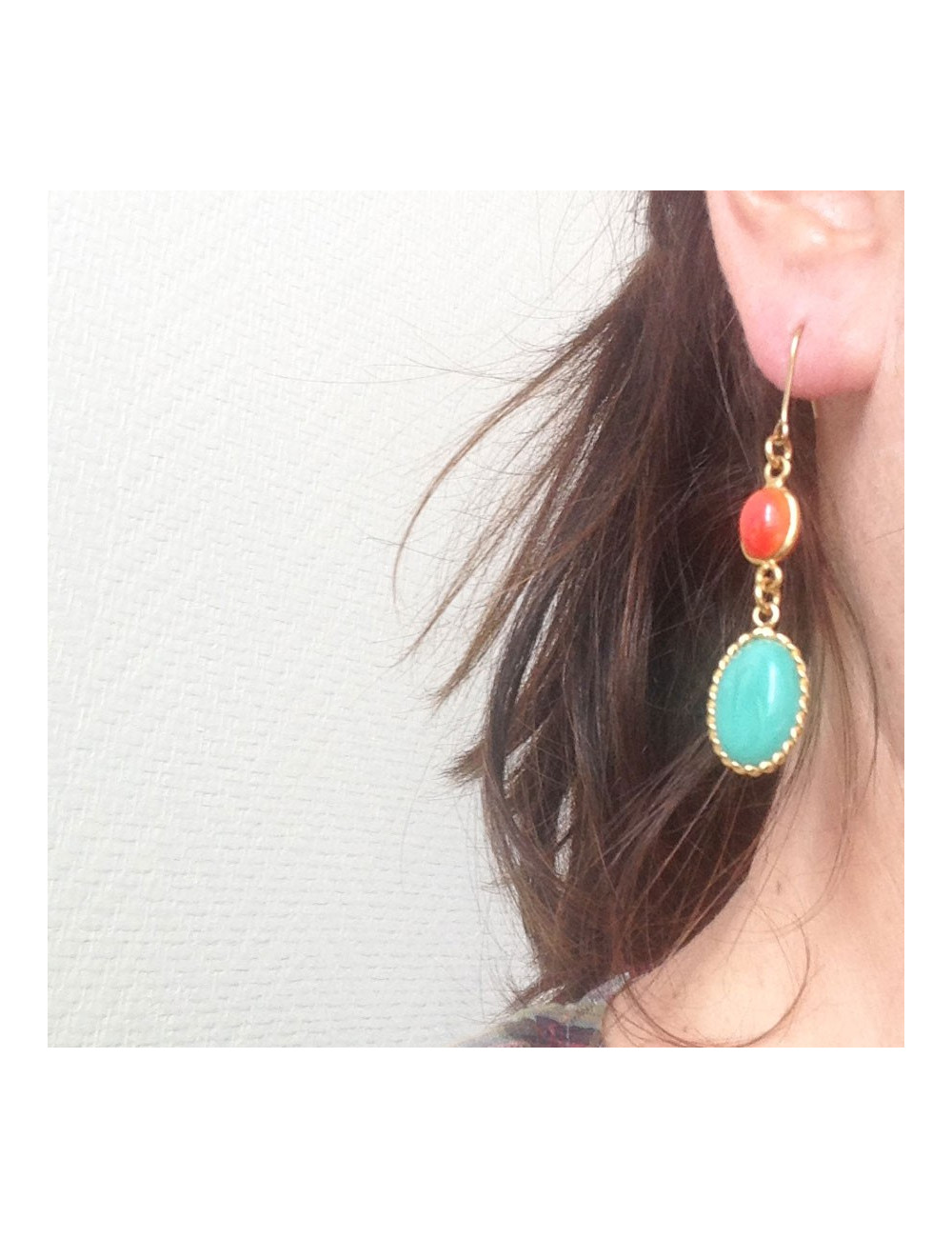 Clous pendants bicolore MARGUERITE DE VALOIS