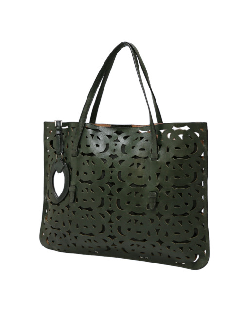 Cabas ALAIA perforé vert
