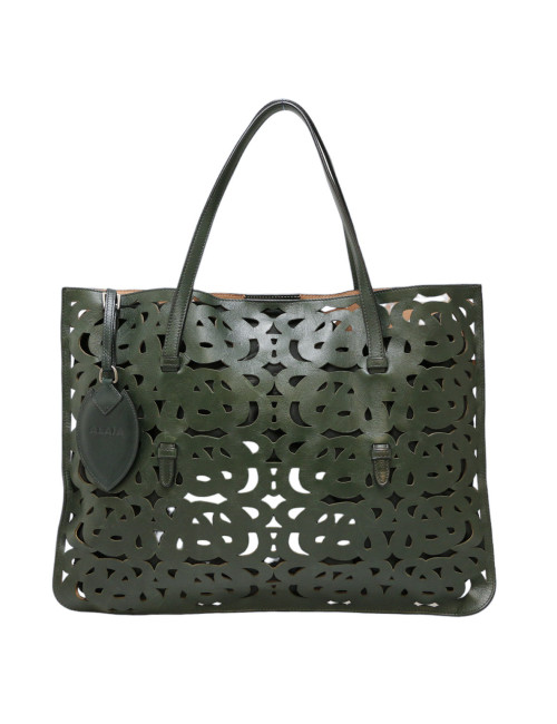 Cabas ALAIA perforé vert