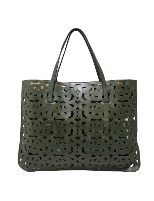 Cabas ALAIA perforé vert