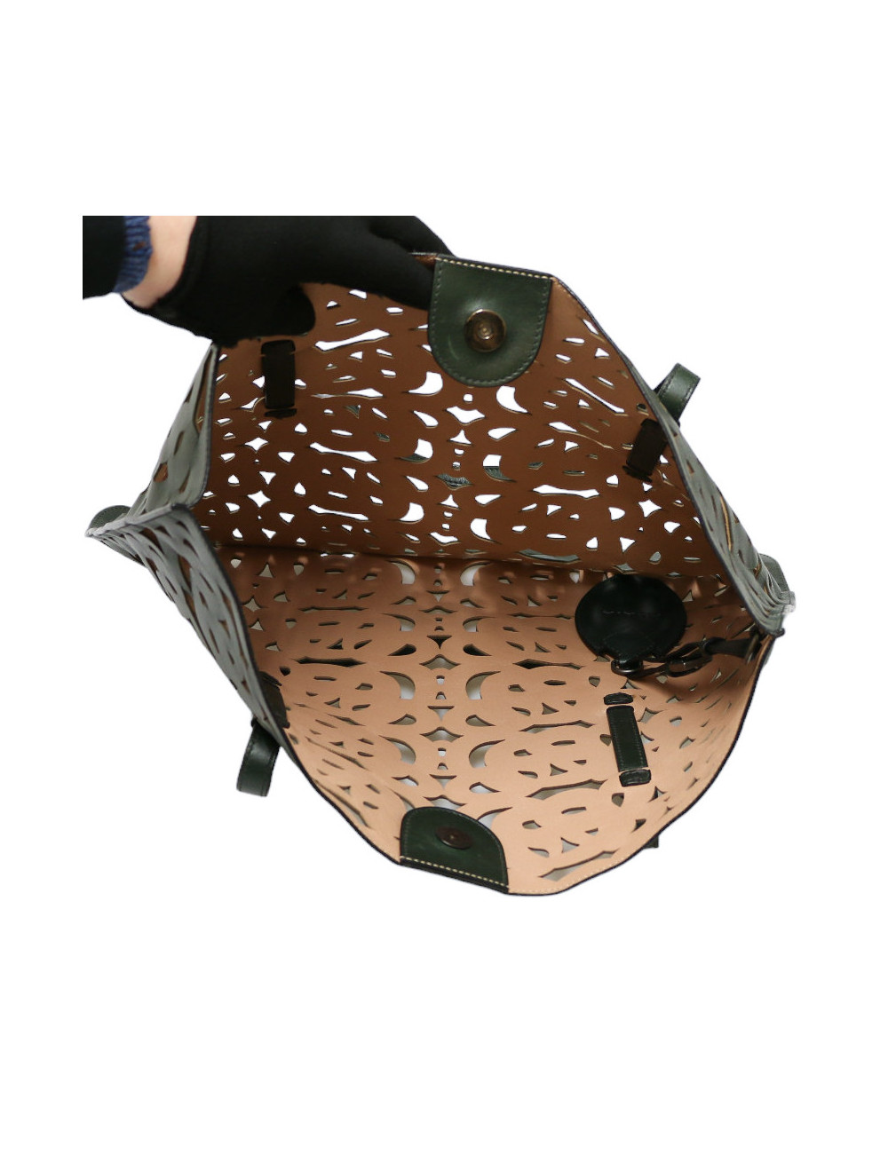 Cabas ALAIA perforé vert