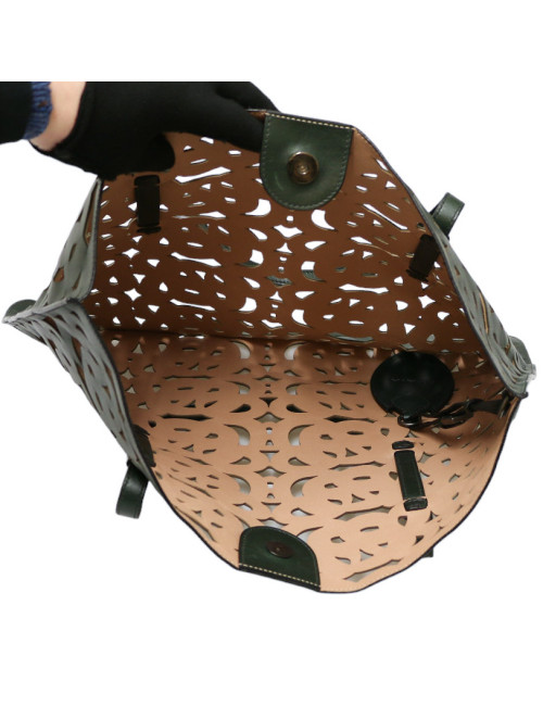 Cabas ALAIA perforé vert