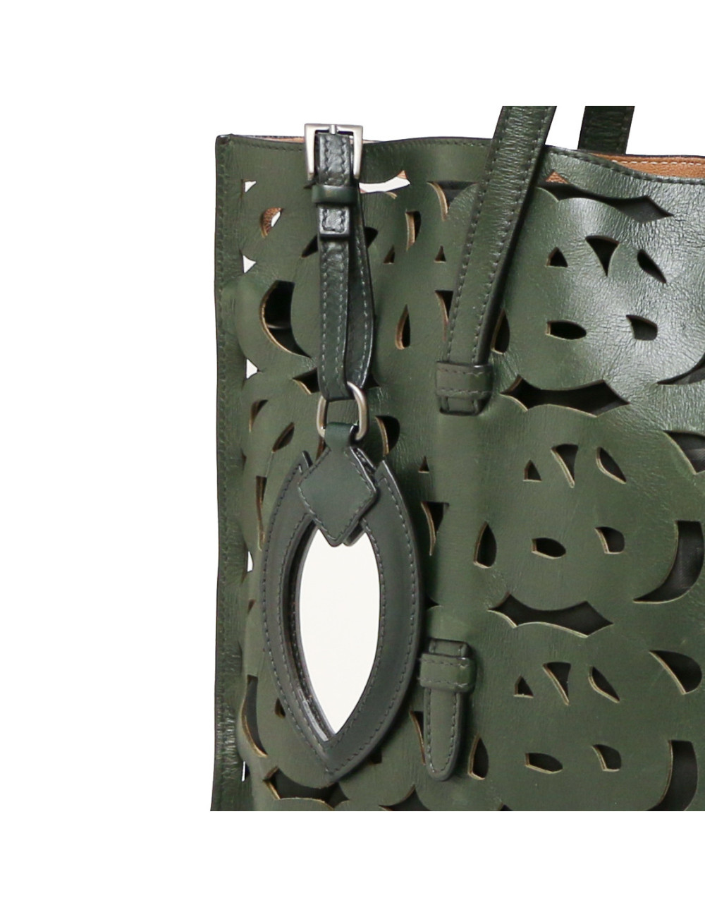 Cabas ALAIA perforé vert