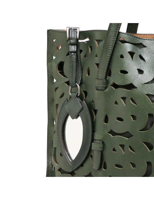 Cabas ALAIA perforé vert