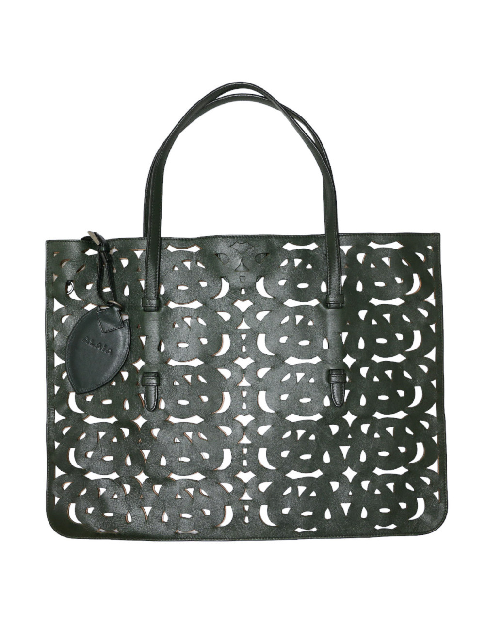 Cabas ALAIA perforé vert