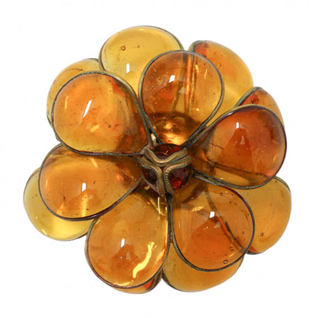 Broche ambre fleur MARGUERITE DE VALOIS