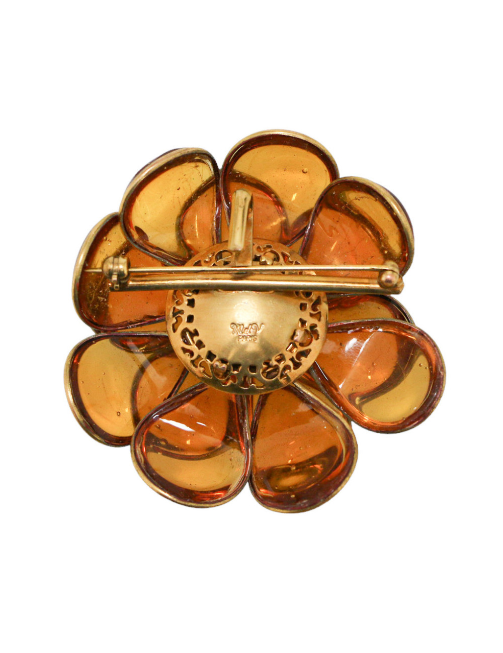 MARGUERITE DE VALOIS vintage camellia brooch