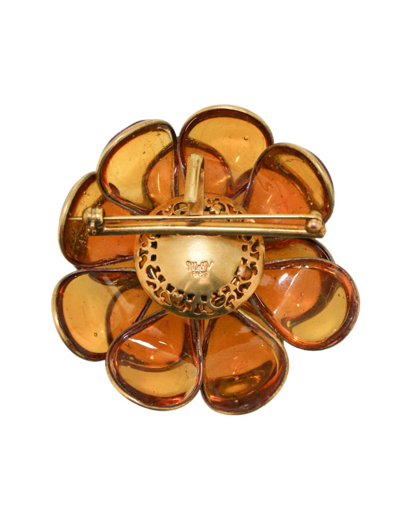 MARGUERITE DE VALOIS vintage camellia brooch