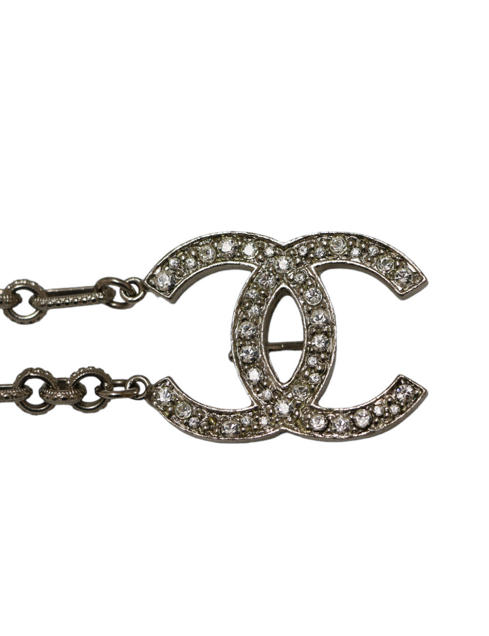 Chanel silver finish belt