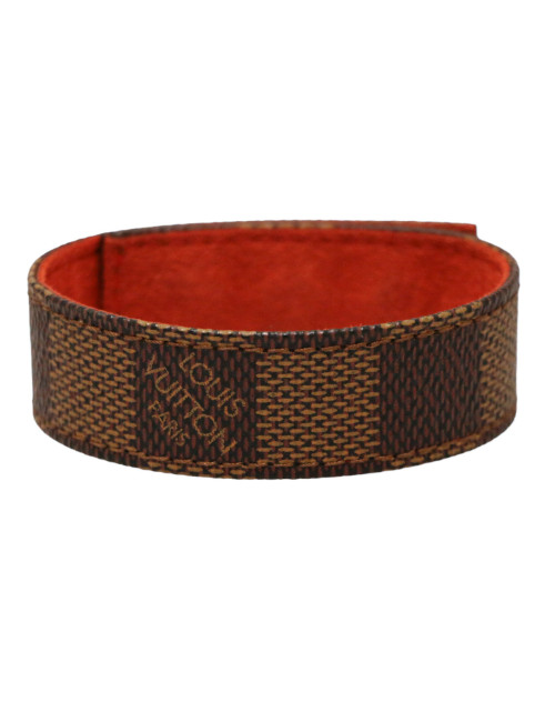LOUIS VUITTON checkered pattern leather bracelet 