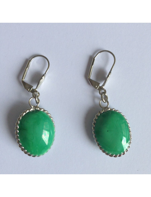 Clous pâte de verre jade MARGUERITE DE VALOIS