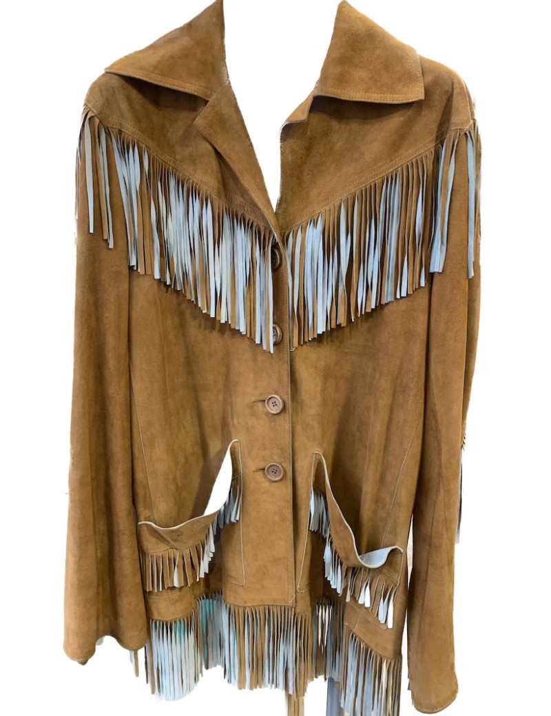 Veste à franges DIOR marron