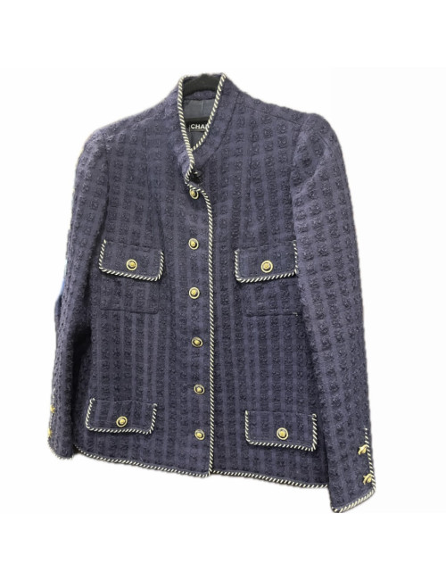 Veste CHANEL Vintage twed bleu