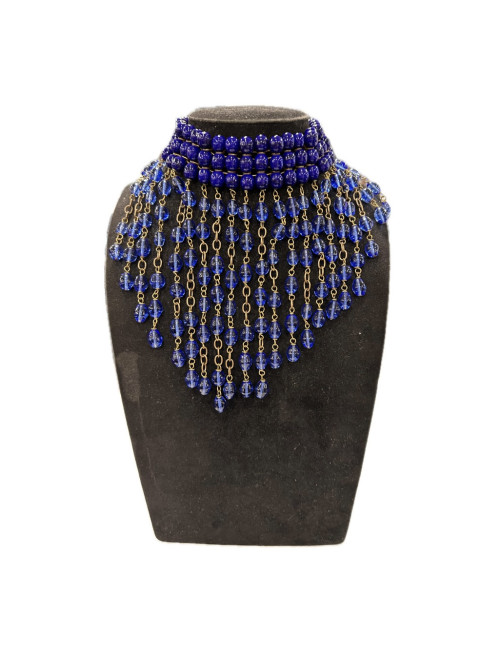 Chocker MARGUERITE DE VALOIS perles pendantes pâte de verre