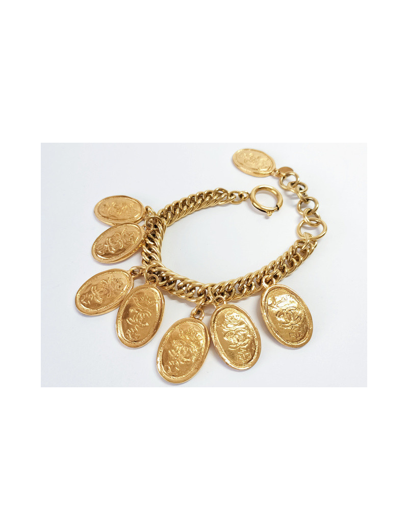Bracelet medailles CHANEL dorée