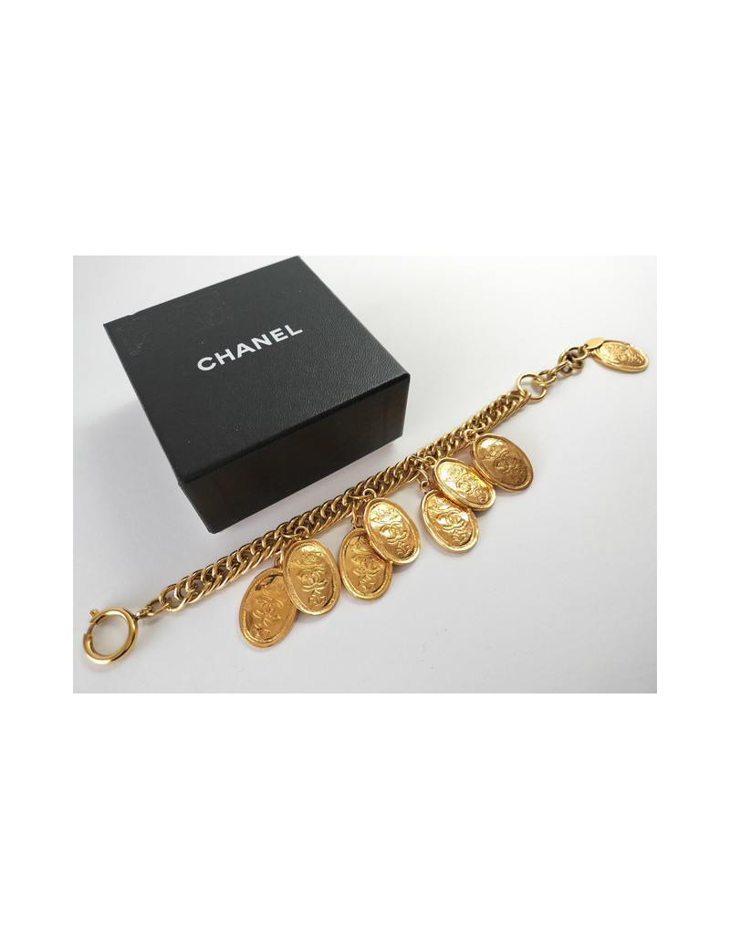 Bracelet medailles CHANEL dorée
