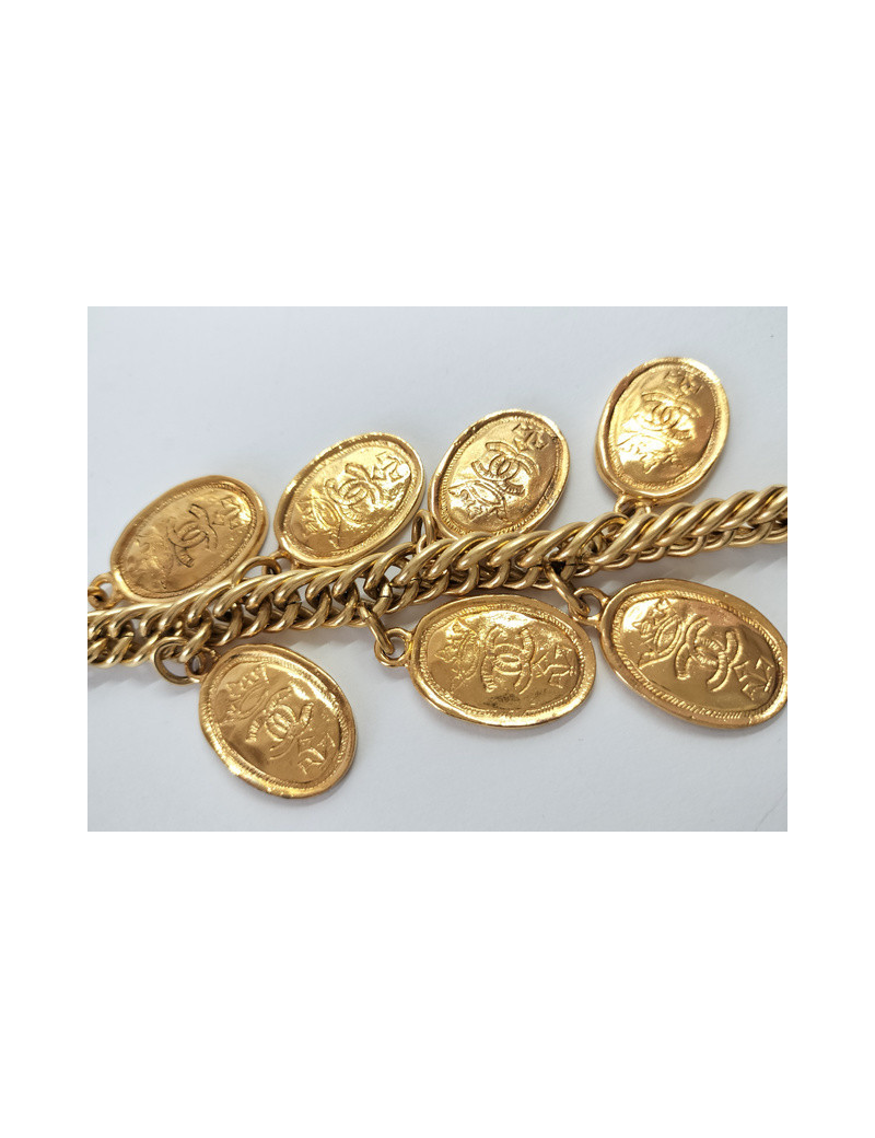 Bracelet medailles CHANEL dorée