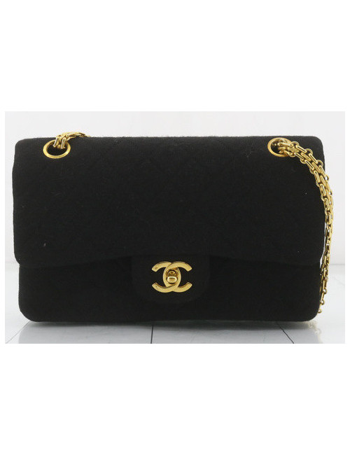 Sac CHANEL jersey noir