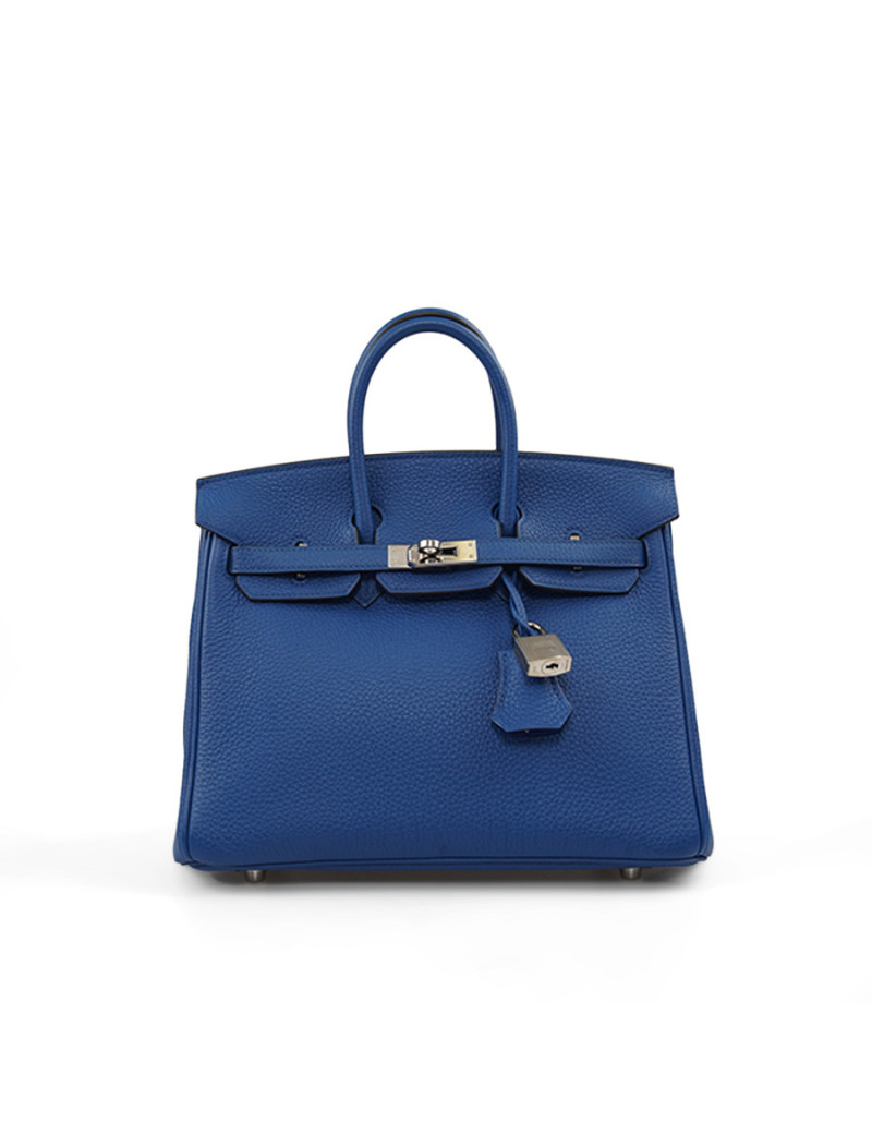 Birkin 25 HERMES Togo bleu royal