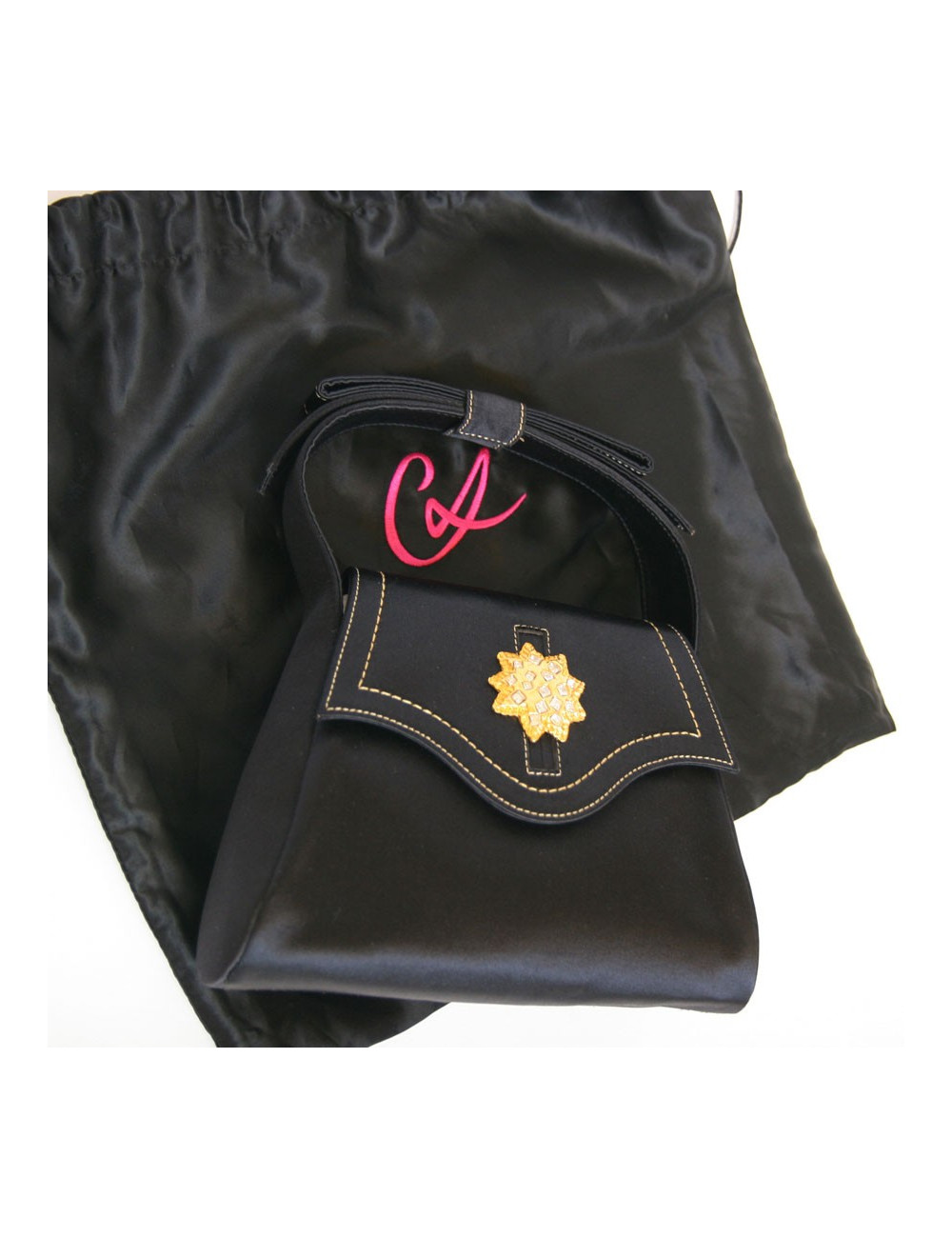 sac du soir CHRISTIAN LACROIX satin noir