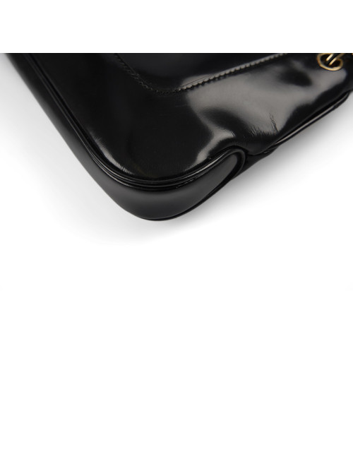 Mini sac GUCCI cuir verni  noir