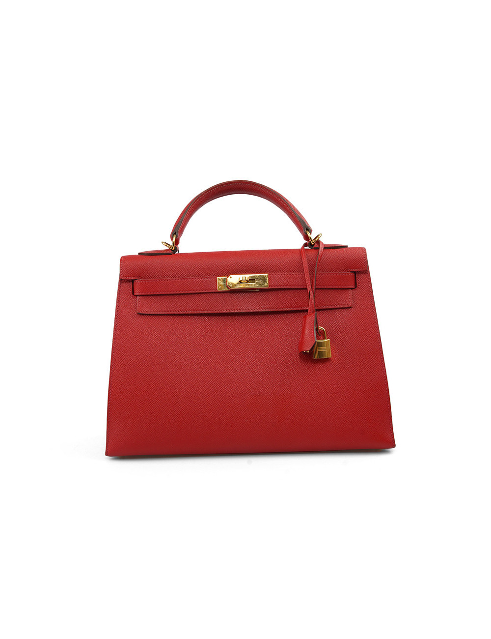 Kelly II sellier HERMES 32 Epsom rouge casaque