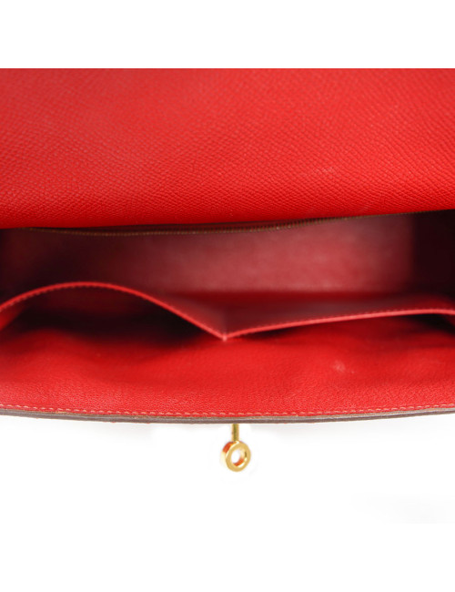 Kelly II sellier HERMES 32 Epsom rouge casaque