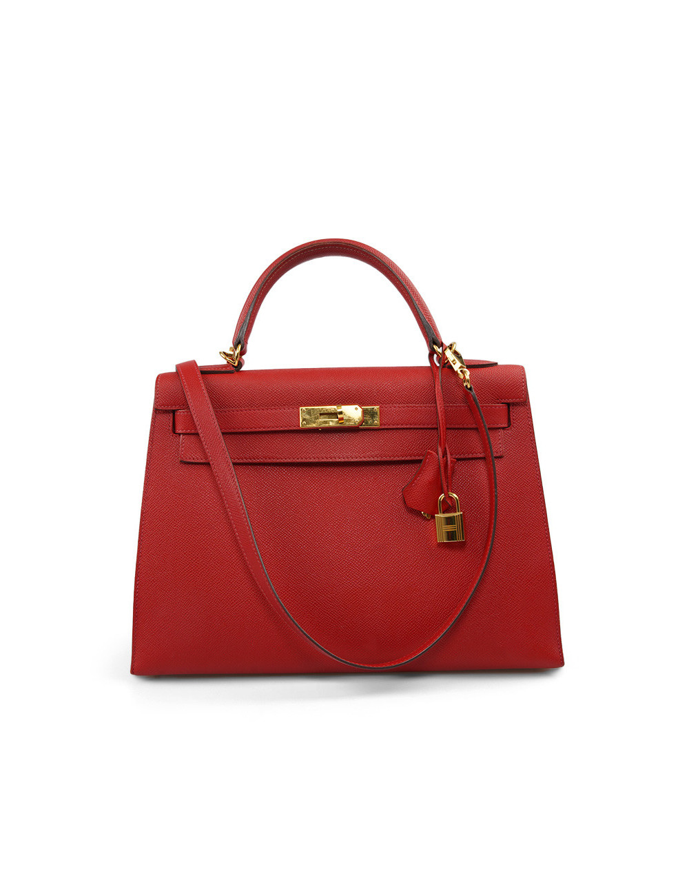 Kelly II sellier HERMES 32 Epsom rouge casaque