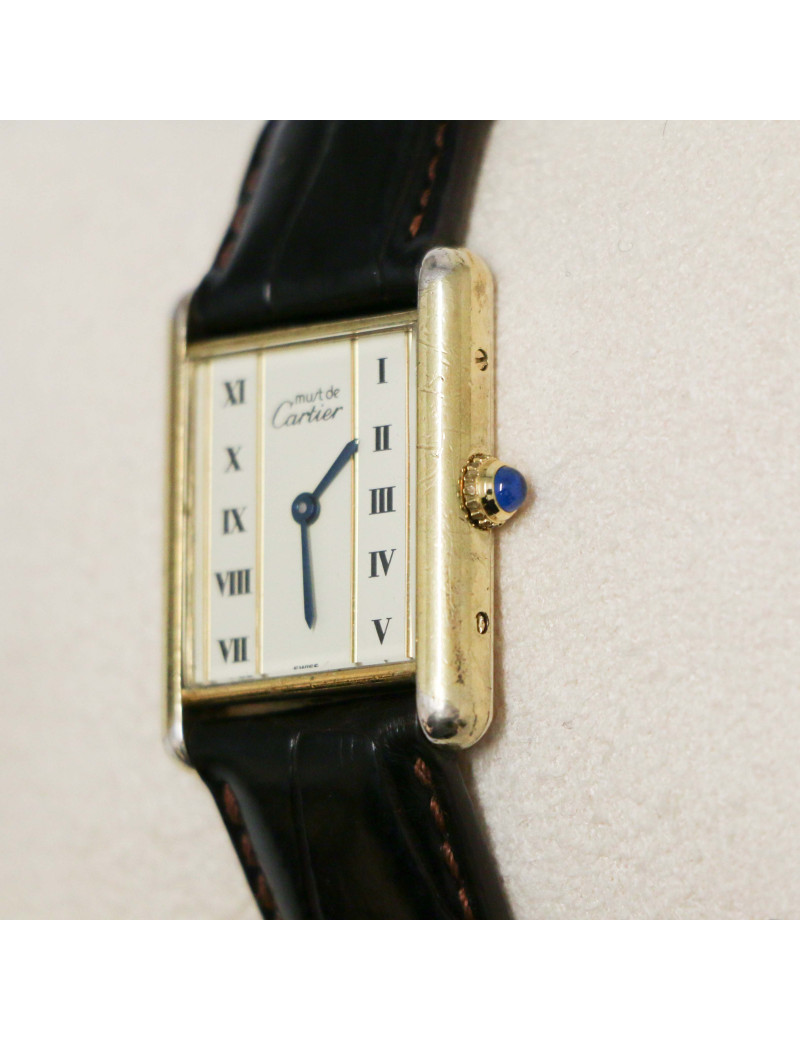 CARTIER  Vintage silver-gilt Tank watch