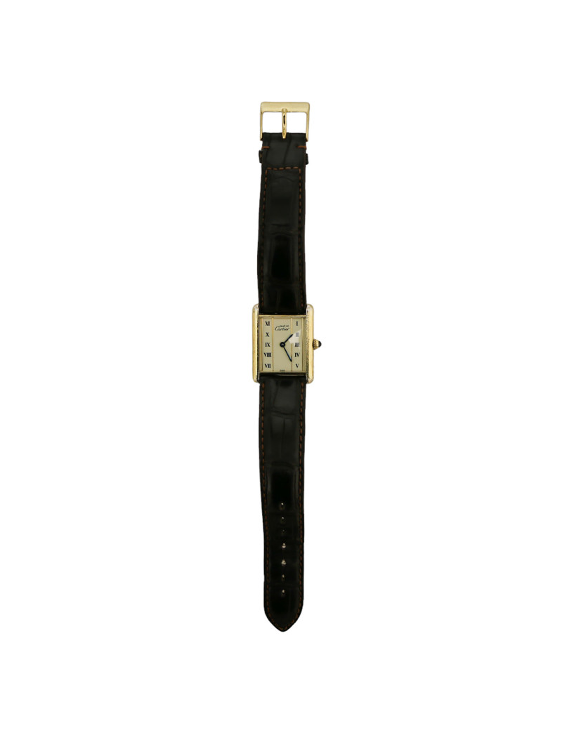 CARTIER  Vintage silver-gilt Tank watch