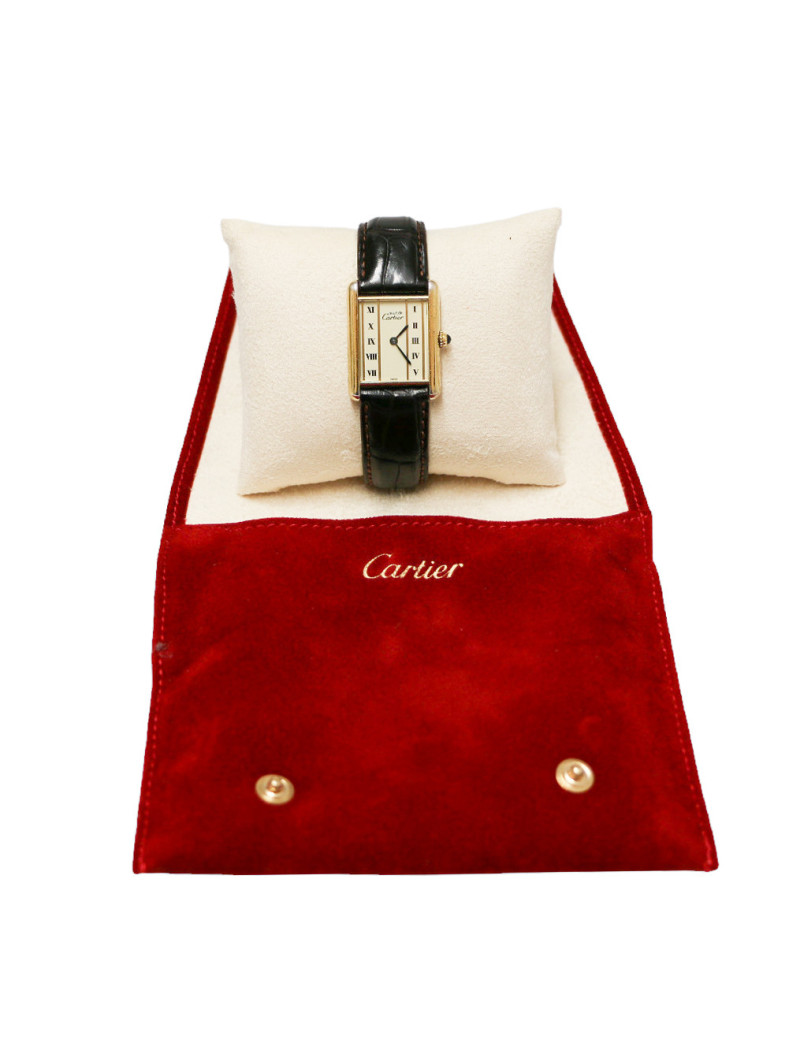 CARTIER  Vintage silver-gilt Tank watch