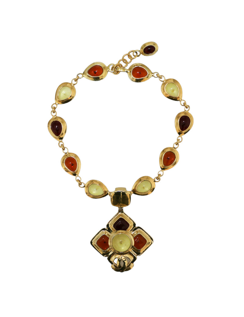 Collier CHANEL pâte de verre Vintage 