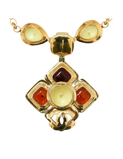 CHANEL glass paste vintage necklace