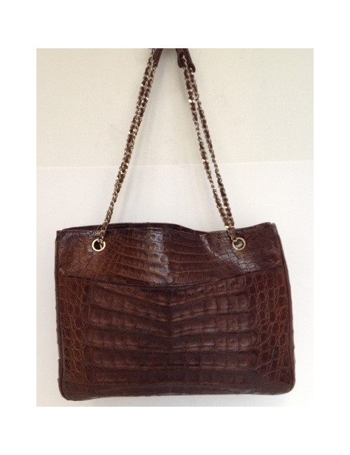 sac CHANEL vintage croco caméra