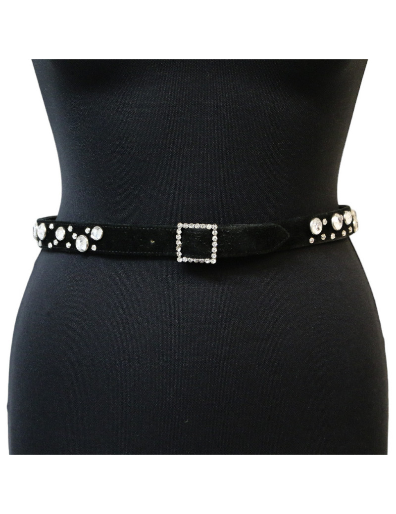 Ceinture SONIA RYKIEL noire strass