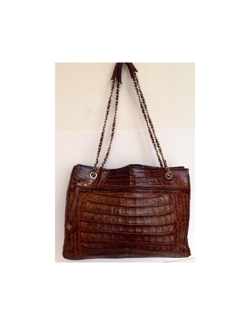 sac CHANEL vintage croco caméra