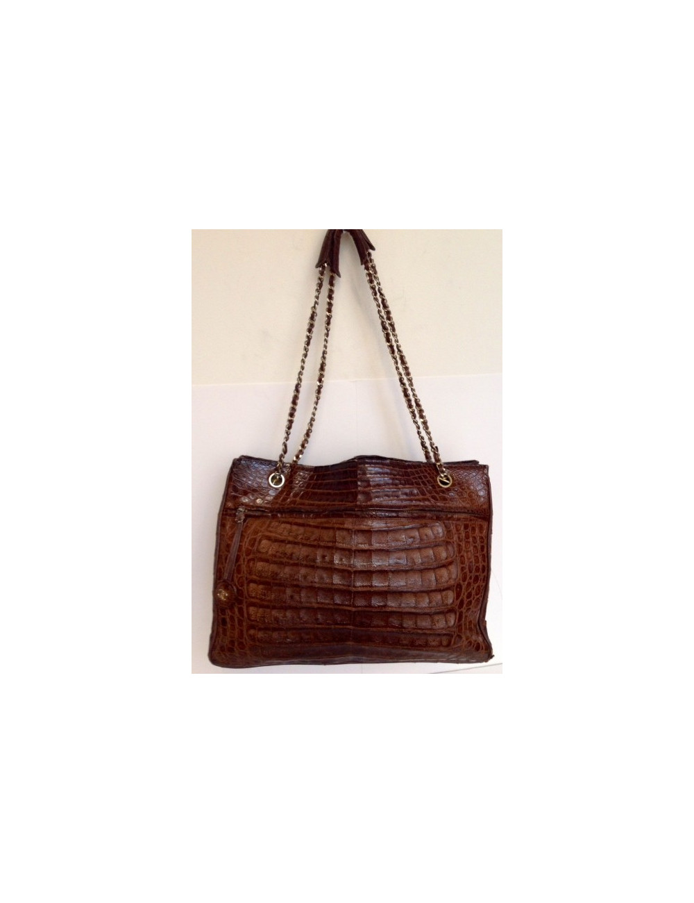 sac CHANEL vintage croco caméra