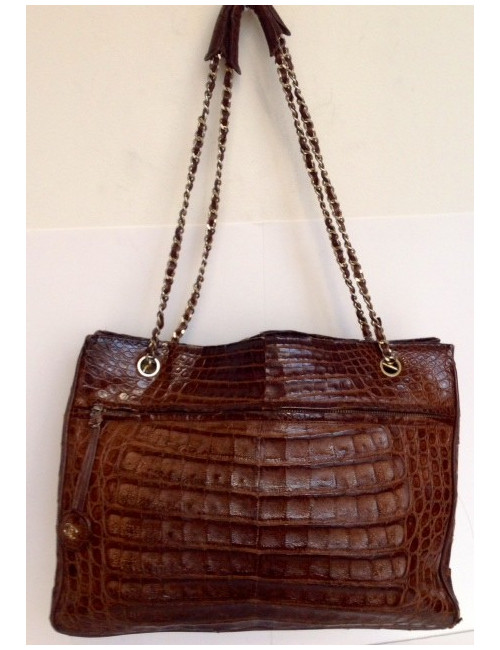 sac CHANEL vintage croco caméra