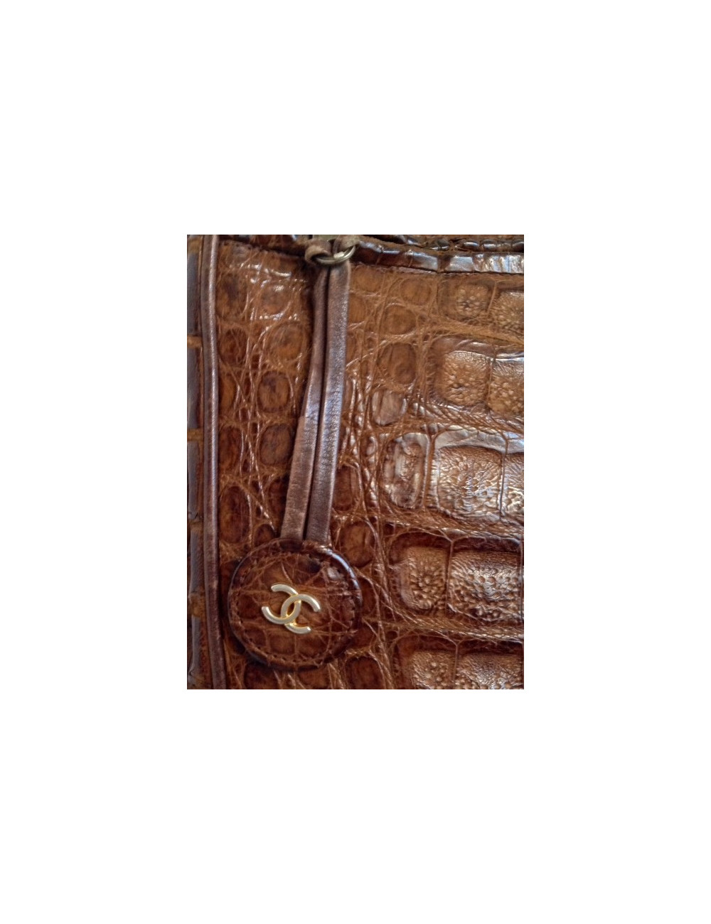 sac CHANEL vintage croco caméra