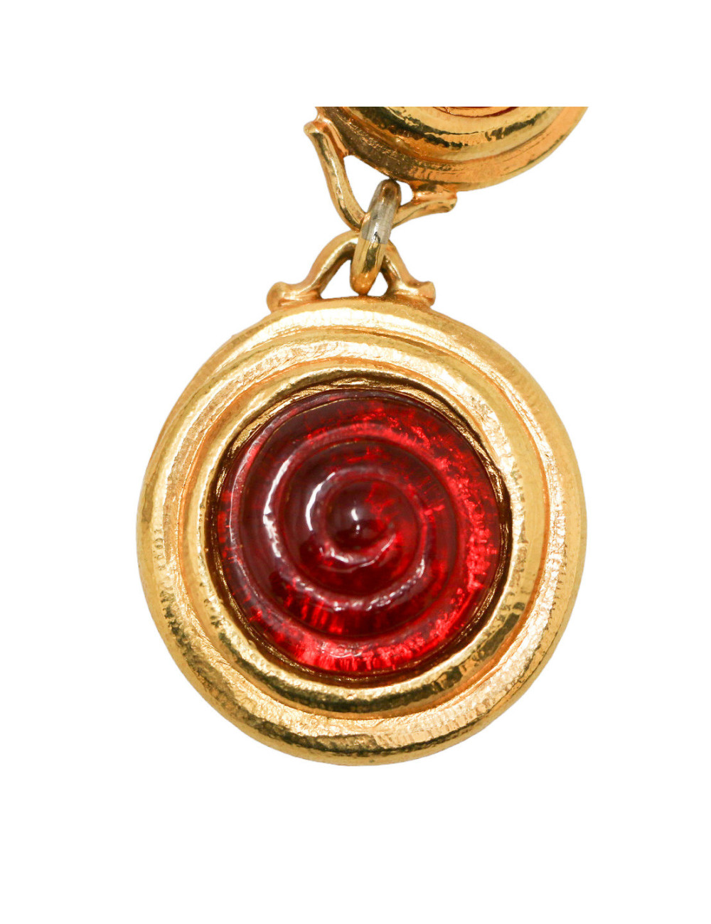 Clips pendants résine dorée