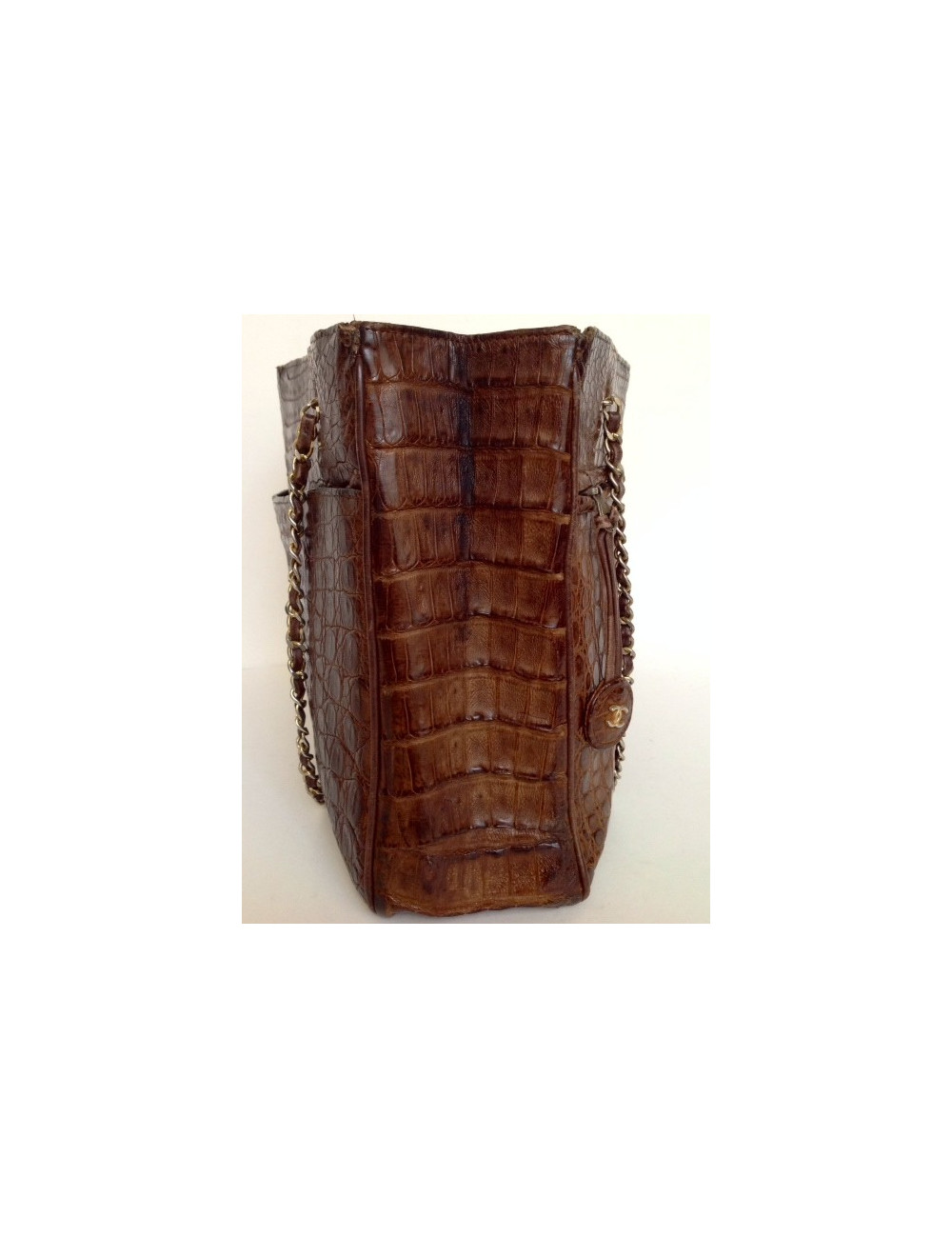 sac CHANEL vintage croco caméra