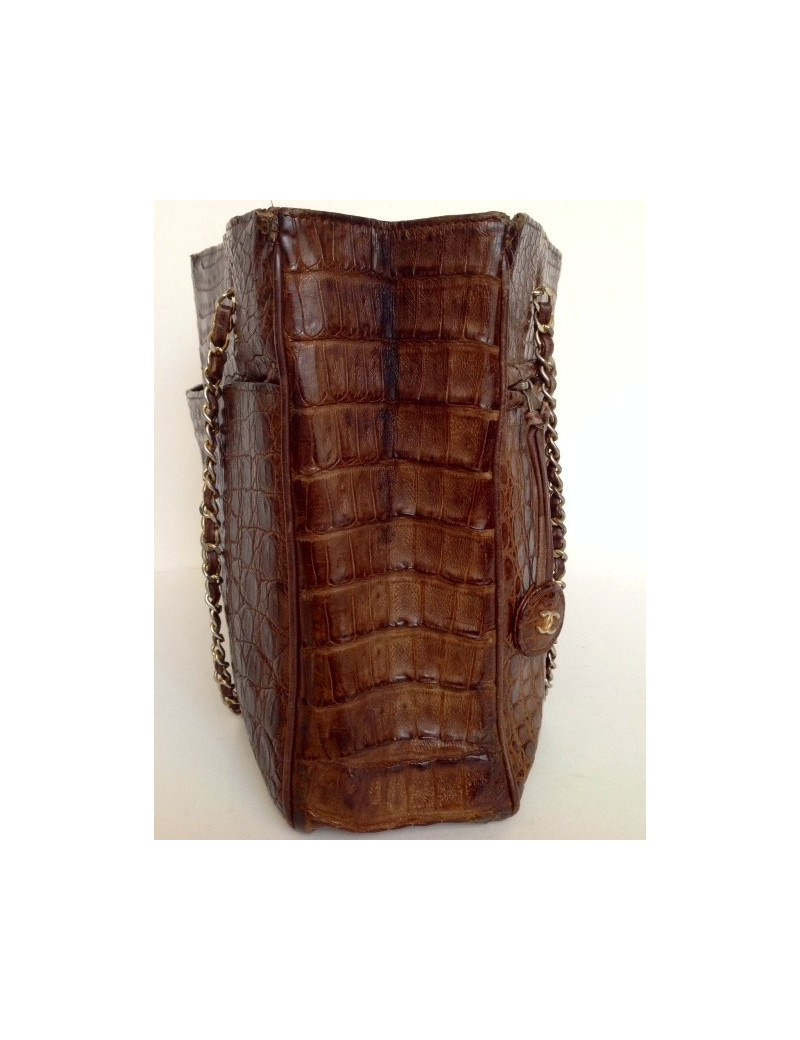 sac CHANEL vintage croco caméra