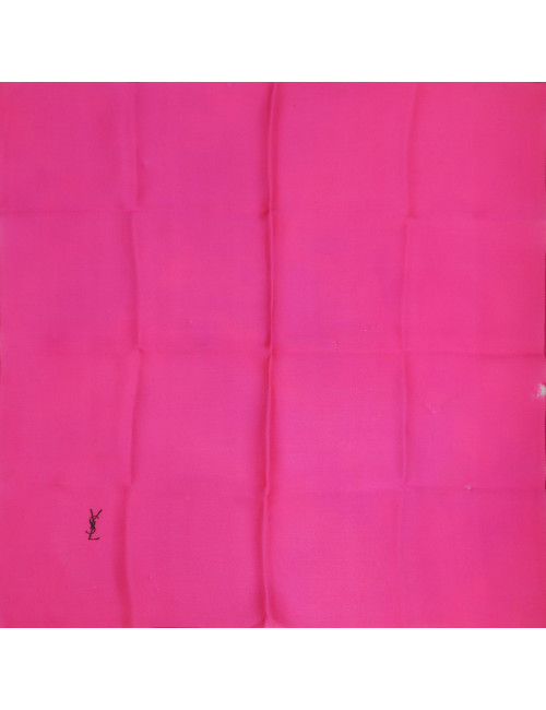 Mini carré YSL soie fuschia