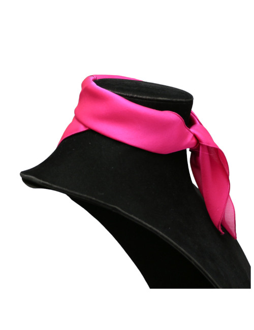 Mini carré YSL soie fuschia