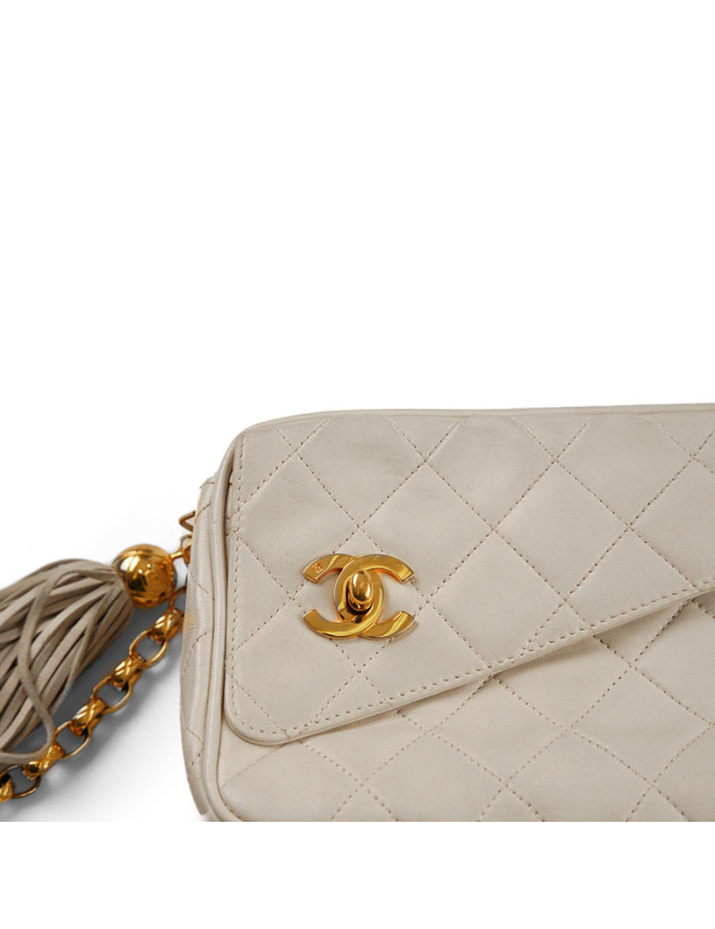Sac vintage caméra CHANEL écru