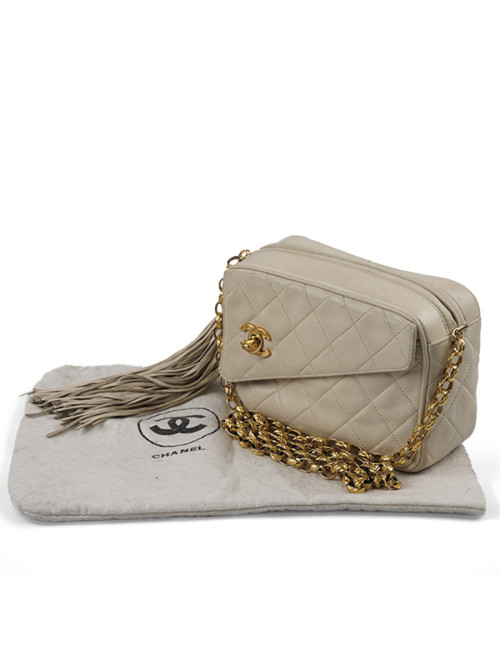 Sac vintage caméra CHANEL écru