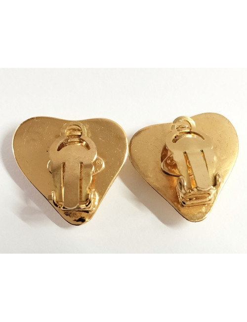 Clips coeur CHANEL dorés vintage