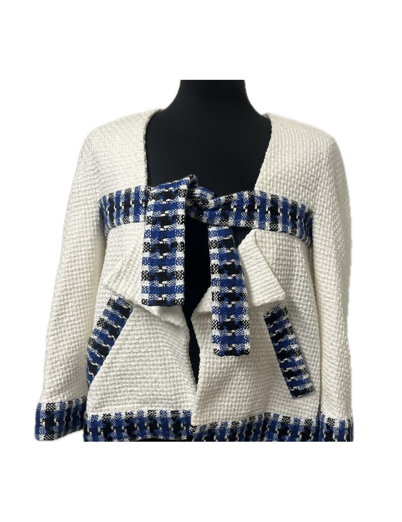 Veste CHANEL blanche gansée 